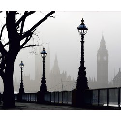 Sanders & Sanders fotobehang Londen grijs en zwart - 360 x 270 cm - 600450