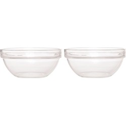 Luminarc Saladeschaal - 2x - glas - serveerschaal rond - 29 cm - Saladeschalen