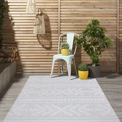 Caprenia Buitenkleed Zilver vloerkleed - Indoor & Outdoor - 100 X 200 CM