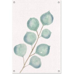 Tuinposter Watercolor Eucalyptus Leaf Linen