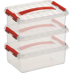 3x Kunststof stapelbare opbergbak 4 liter 30 x 20 x 10 cm - Opbergbox