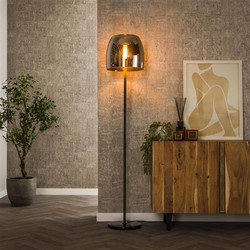 Hoyz Collection - Vloerlamp 1L Drift Glass - Smoke Grey Glas