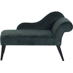 Beliani BIARRITZ - Chaise longue-Groen-Fluweel