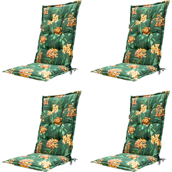 Madison -  Tuinstoelkussen Hoge Rug Lua green - Ca. 123x50 cm - Set van 4