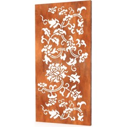 Gerofence Cortenstaal Corten Floral Schutting Lengte: 1000 Breedte: 5 Hoogte: 1800