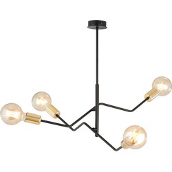 scandinavische plafondlamp Moretti Zwart 4-lichts