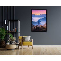 Muurwerken Akoestisch Schilderij - On top of the world - Geluidsdempend Wandpaneel - Wanddecoratie - Geluidsisolatie - BASIC (AW 0.65) S (50X70)