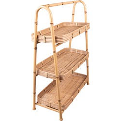 Clayre & Eef Rek  50x23x70 cm Bruin Rotan Boekenrek