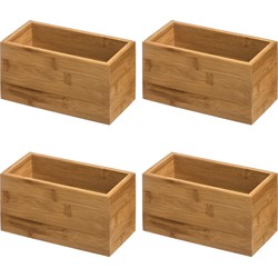 6x stuks opberg/sorteer/kast/lade verdelers vakjes bamboe hout 18 x 9 x 9.5 cm - Make-up dozen