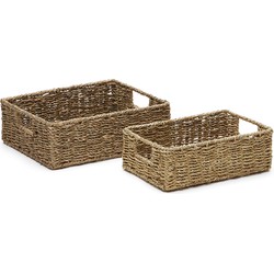 Kave Home - Set Tossa van 2 natuurvezel dozen 28 x 20 cm / 32 x 27 cm