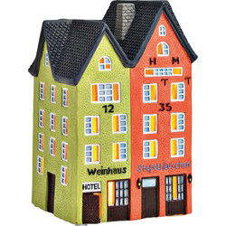 Lichthaus "1235 Weinhaus Stapelhäuschen" Keulen van porselein, groen/rood (B/H/D) 11x18x11cm