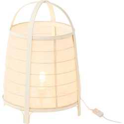 J-line - Lamp Rya Katoen/bamboe Wit Large - 36.5x36.5x52.5cm