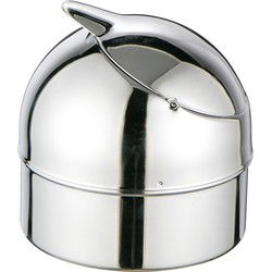 Klep asbak - zilver - metaal - 9 cm - terrasasbak - stormasbak - Asbakken