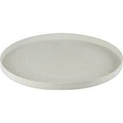 J-line - Plateau Rond Klassiek Ijzer Wit Medium - 50x50x4cm