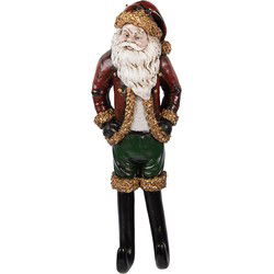 Clayre & Eef Kerstdecoratie Beeld Kerstman Rood Kunststof