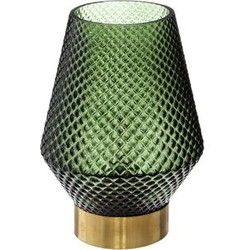 LED-lamp Green - Groen - Goud - Werkt op batterijen (incl. lamp) -  Ø12 x17 cm