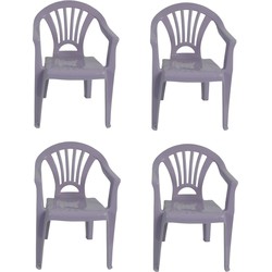 4x Paars kinderstoeltje plastic 37 x 31 x 51 cm - Kinderstoelen