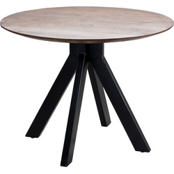 Eettafel Mangohout Bruin Ø100cm - Robuust - Tafel Batti