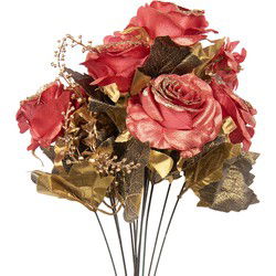 Clayre & Eef Kunstbloem Rood Kunststof