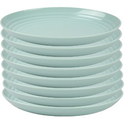 PlasticForte Rond bord/camping - 8x - D22 cm - mintgroen - kunststof - Dinerborden