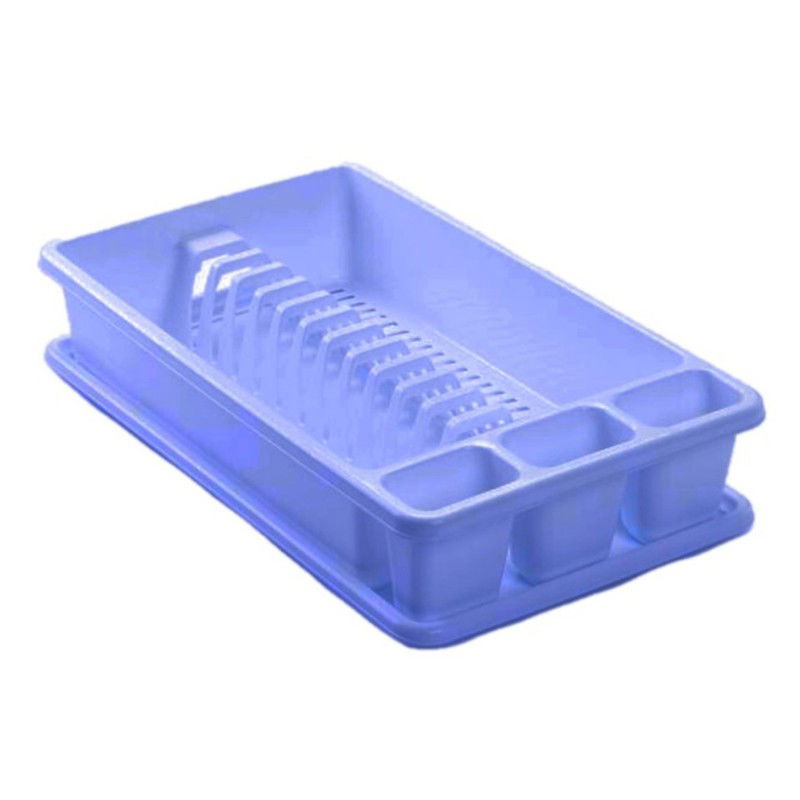 PlasticForte Afdruiprek met lekbak - blauw - 45 x 26 cm - afwasrek - Afdruiprekken - 