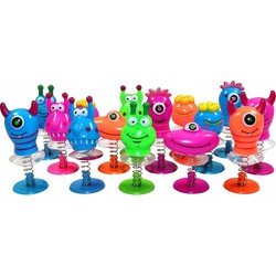 24 STUKS - Jump Up Monsters - Mix Gekleurde Omhoog Springende Monsters - Traktatie - Uitdeelcadeautjes voor jongens & Meisjes