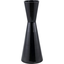 PTMD Corena Black glass vase solid black double cone S