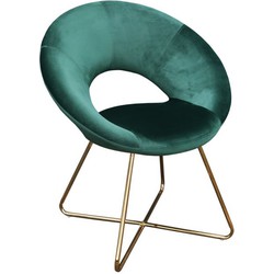 Kick fauteuil Coco Groen - Goud frame