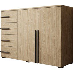 Meubella - Dressoir Valetta - Eiken - 134 cm