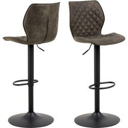 Barkruk Grijs Stof - 45,5x51x116cm - Henriëtte - Set van 2