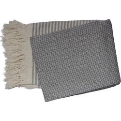 PHLOX Hamamdoek 100 x 200 cm, saunadoek, strandhanddoek, yogadoek en spa-doek, zacht, lichtgewicht, groot, Oeko-Tex gecertificeerd 100% katoen - zwart