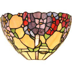 Lumilamp Wandlamp Tiffany Groen Beige Glas