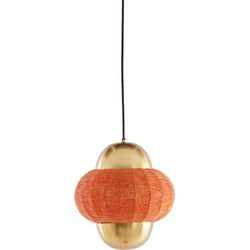 Light & Living - Hanglamp Ø26x28 cm CETARA kralen oranje+brons