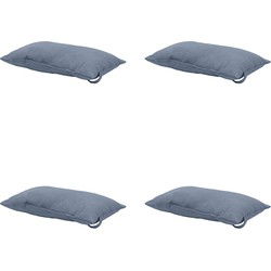 Madison -  Hoofdkussen Panama safier blue - Ca. 24x40 cm - Set van 4