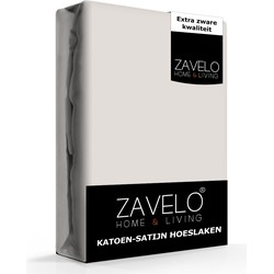 Zavelo Hoeslaken Katoen Satijn Creme-1-persoons (80x200 cm)