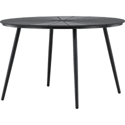 Denzel polywood ronde tuintafel zwart - Ø 120 cm