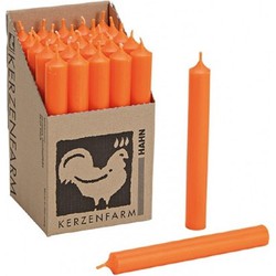 25x Oranje diner kaarsen 18 cm 7 branduren - Dinerkaarsen