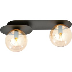 moderne plafondlamp Borghese Zwart 2-lichts