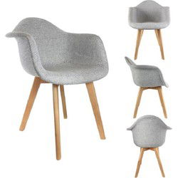 Eetkamerstoelen set van 2 stuks met Armleuning Kuipstoel Vilt - Grijs