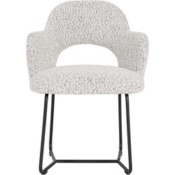 MUST Living Arm chair Vista,81x60x59 cm, bouclé light grey