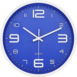 LW Collection LW Collection Keukenklok Xenn7 blauw wit 30cm - wandklok stil uurwerk