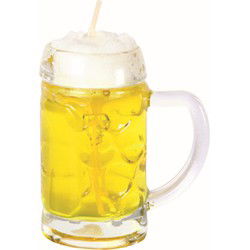 Bierkaars - Duits bier - 7.5 cm - Bierglas gadget/kado - bierkaarsen - figuurkaarsen