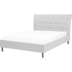 SAVERNE  - Tweepersoonsbed - Lichtgrijs - 140 x 200 cm - Polyester