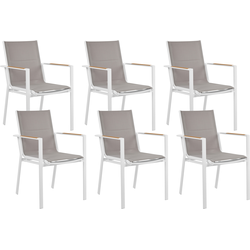 BUSSETO  - Tuinstoel set van 6 - Grijs - Aluminium