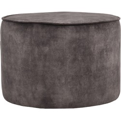 LABEL51 Poef Tibo - Antraciet - Velours - One Size