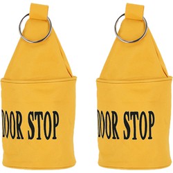 Esschert deurstopper Neon - 2x - 2,5 kg - canvas - geel - 13 x 13 x 28.5 cm - Deurstoppers