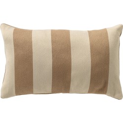 Dutch Decor CYRUS - Outdoor kussenhoes 30x50 cm - waterafstotend en uv-bestendig - gestreept - Irish Cream - beige - Dutch Decor