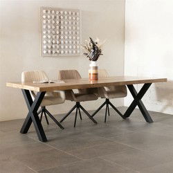 Eettafel Mangohout - Metalen Poot - 200x100x76 - Duncan - Giga Meubel