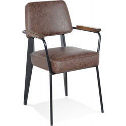 Stoel met design armleuningen GALLERIA 58x61x82 cm Bruin