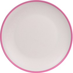 Onbreekbare kunststof/melamine roze ontbijt bordjes 28 cm voor outdoor/camping - Campingborden